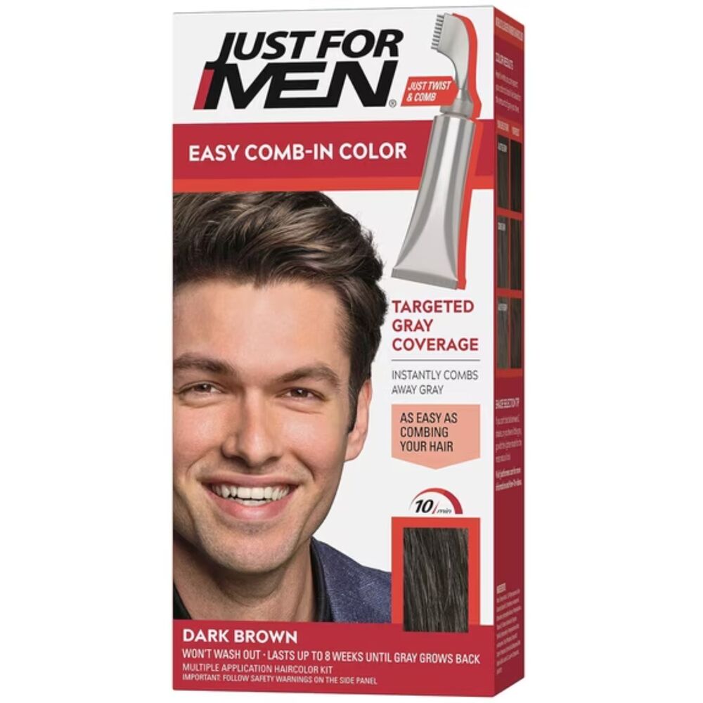 Just For Men Easy Comb-In Color Dark Brown Hair Color Kit New Sealed Box